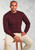 Brook Taverner - Clark Burgundy Lambswool Crew Neck Jumper