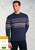 Brook Taverner - Ainslie Navy Fairisle Crew Neck Jumper