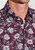 Brook Taverner - Regular Fit Burgundy Large Floral Print Cotton Shirt