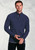 Brook Taverner - Hendricks Navy Textured Lambswool Button Neck Jumper