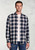 Brook Taverner - Regular Fit Navy and Ecru Check Cotton Shirt