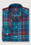 Brook Taverner - Regular Fit Teal Melange Check Cotton Shirt Brook Taverner - Regular Fit Teal Melange Check Cotton Shirt
