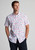 Brook Taverner - Regular Fit Pink Bird Print Short Sleeve Shirt