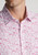 Brook Taverner - Regular Fit Mauve Botanical Print Slub Cotton Short Sleeve Shirt