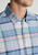 Brook Taverner - Regular Fit Blue Check Slub Cotton Short Sleeve Shirts