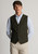 Brook Taverner - Tailored Fit Glencoe Green Herringbone Harris Tweed® Waistcoat