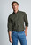 Brook Taverner - Regular Fit Khaki Melange Tattersall Check Cotton Shirt