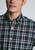 Brook Taverner - Regular Fit Dark Green Melange Check Cotton Shirt