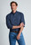 Brook Taverner - Regular Fit Navy Small Tattersall Check Cotton Shirt