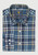 Brook Taverner - Regular Fit Blue Melange Check Cotton Shirt