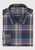 Brook Taverner - Regular Fit Navy Large Plaid Cotton Shirt