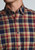 Brook Taverner - Regular Fit Navy and Red Small Plaid Herringbone Cotton Shirt