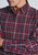 Brook Taverner - Regular Fit Red Herringbone Tonal Check Cotton Shirt