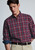 Brook Taverner - Regular Fit Red Herringbone Tonal Check Cotton Shirt