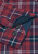 Brook Taverner - Regular Fit Red Herringbone Tonal Check Cotton Shirt