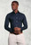 Brook Taverner - Tailored Fit Navy Royal Oxford Single Cuff Cotton Shirt