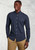 Brook Taverner - Regular Fit Navy Melange Brushed Cotton Shirt