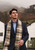 Brook Taverner - Tailored Fit Lawford Dark Blue British Wool Blend Houndstooth Jacket