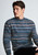 Brook Taverner - Holywell Blue Fairisle Lambswool Blend Crew Neck Sweater