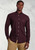 Brook Taverner - Regular Fit Burgundy Melange Brushed Cotton Shirt