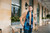 Swole Panda - Navy & Blue Block Bamboo Scarf
