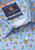 Brook Taverner - Tailored Fit Sky Blue with Oranges Print Cotton Shirt