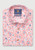 Brook Taverner - Regular Fit Rose Floral Print Linen Cotton Short Sleeve Shirt