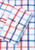 Brook Taverner - Regular Fit White Check Tattersall Cotton Shirt - Red & Blue Tattersall