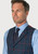 Brook Taverner - Regular Fit Inverness Blue Check Harris Tweed® Suit Waistcoat