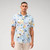 Olymp Sky Blue Floral Print Shirt - Short Sleeve