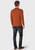Brook Taverner - Plockton Burnt Orange Merino Wool Long Sleeve Polo Shirt