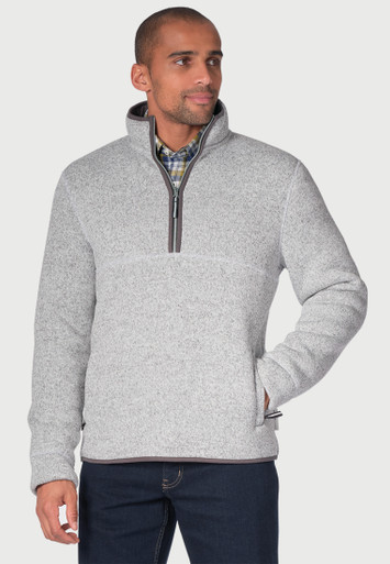Brook Taverner Morris Winter White Nep Bonded Borg Fleece Half Zip Popover Graham McGrath