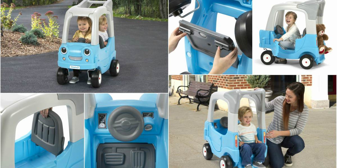 Simplay3 Roll and Stroll Quiet Ride-On Toddler Toy Push Car, with