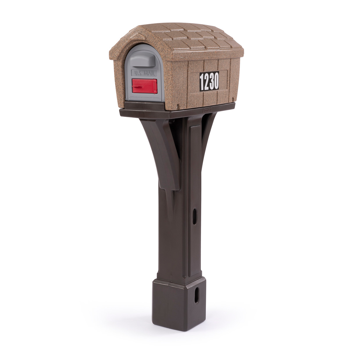 Simplay3 Classic Home Mailbox with Washed Stone top and Espresso post