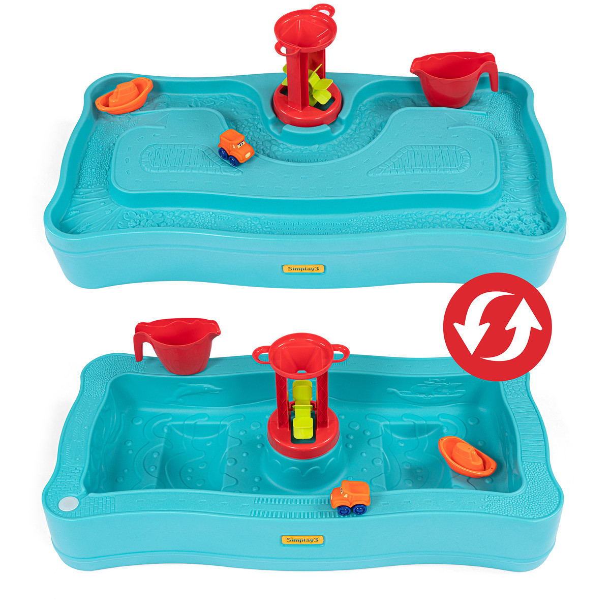 Simplay3 Carry and Go Ocean Drive Water Table is double sided