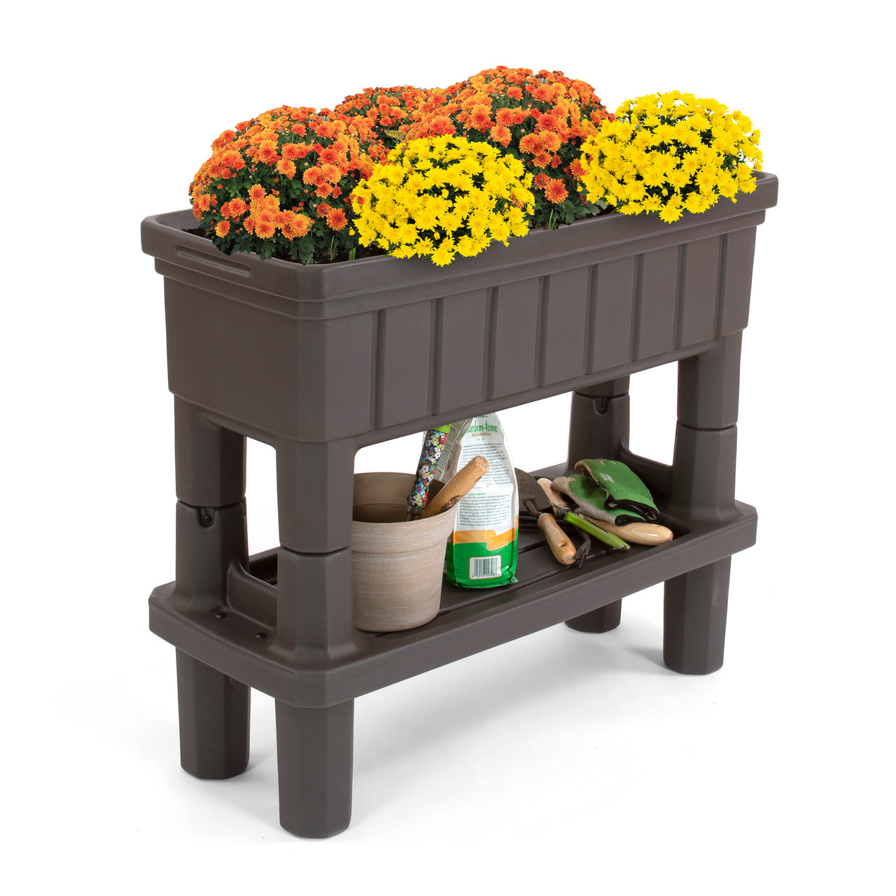 American Home Outdoor Raised Patio Garden with storage shelf