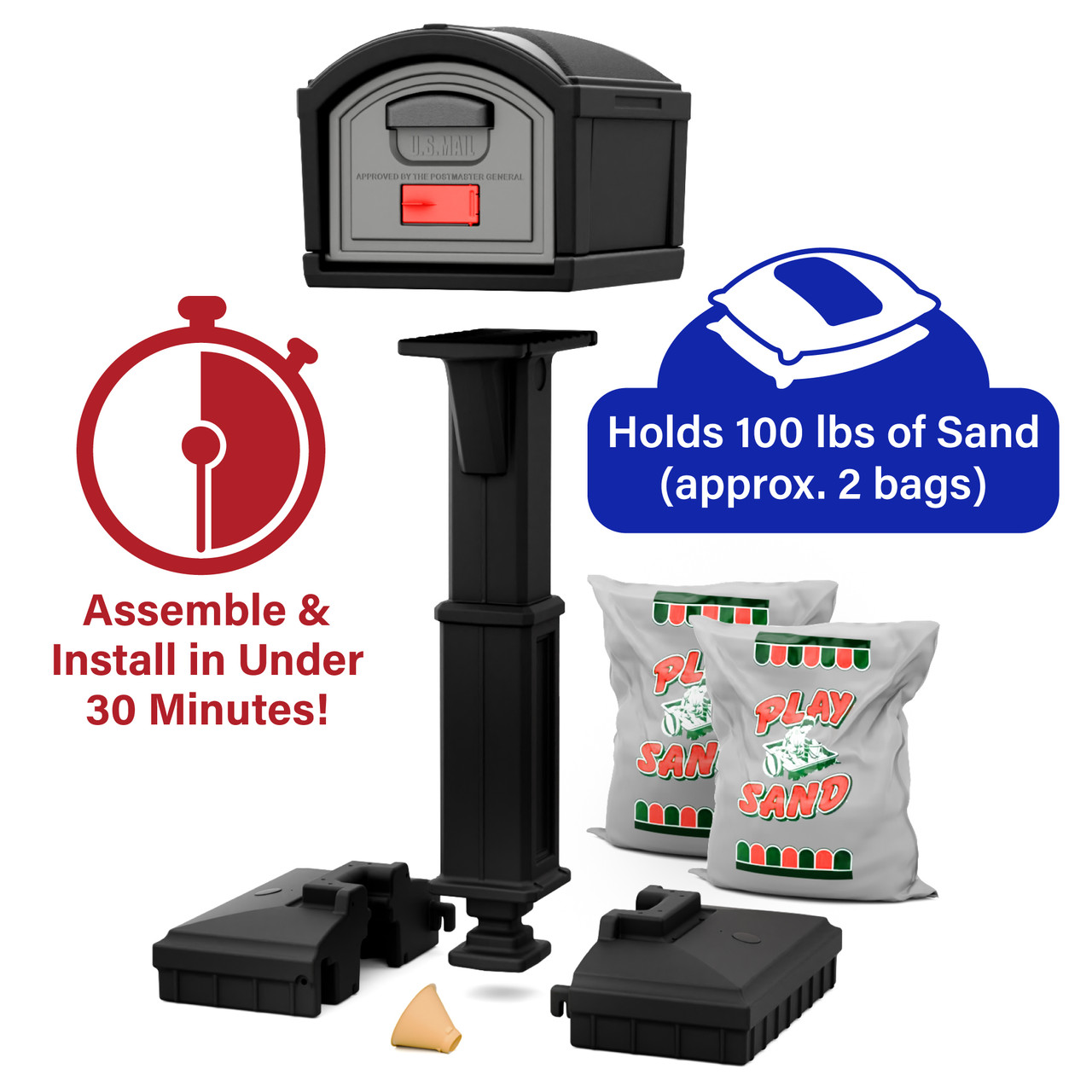Simplay3 American Home Extra Large T4 XL Dig-Free Classic Mailbox