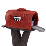 Simplay3 Rustic Barn Mailbox has doors front and back for safe mail retrieval