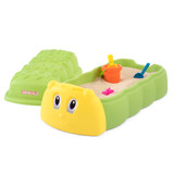 Simplay3 Caterpillar Sandbox for outdoor play or indoor storage with lid to keep things clean