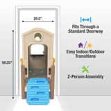 Discovery Playhouse fits through most doorways and can be used indoors or out