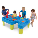 Kids playing at the Simplay3 Big Rivers and Roads giant activity water table