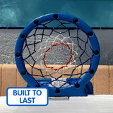 Pool basketball hoop is durable, built to last and comes with hoop netting