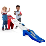 Two boys racing on the red white and blue America 250 Simplay3 Fast Track Downhill Raceway