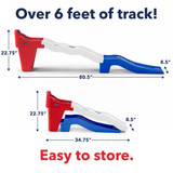 over 6 feet of track and easy to store 