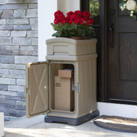 Simplay3 Hide Away Parcel Box with Planter has over 5 cubic feet of storage for residential package deliveries