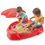 Toddler boy and girl playing in red Simplay3 Coastal Crab Sandbox