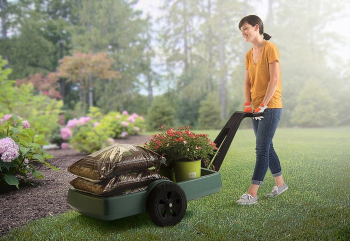 Simplay3 Easy Haul Flat Bed Cart is easy to haul bags of soil, mulch, or plants.
