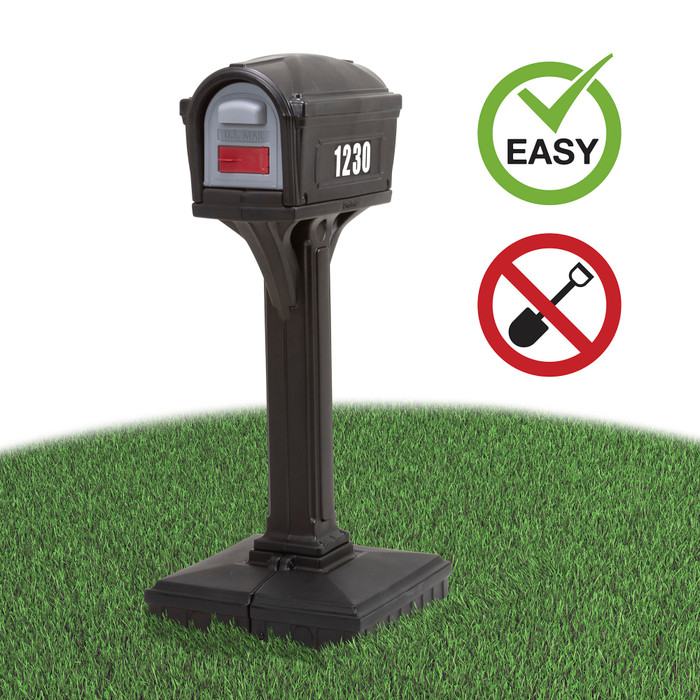 Simplay3 Dig-Free Easy Up Classic Mailbox Black