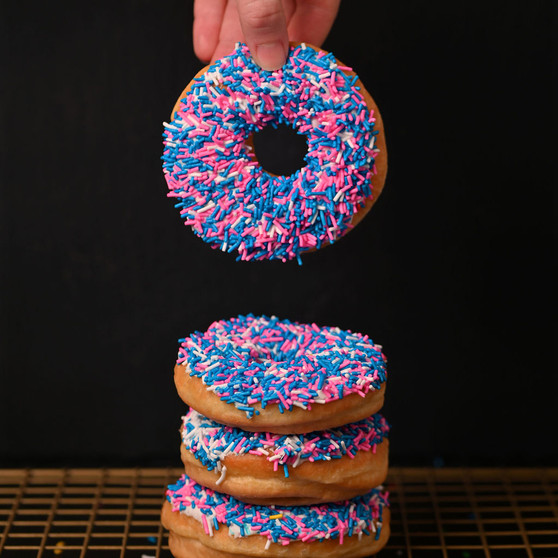 Zap Donut - Pink, Blue & White Sprinkles