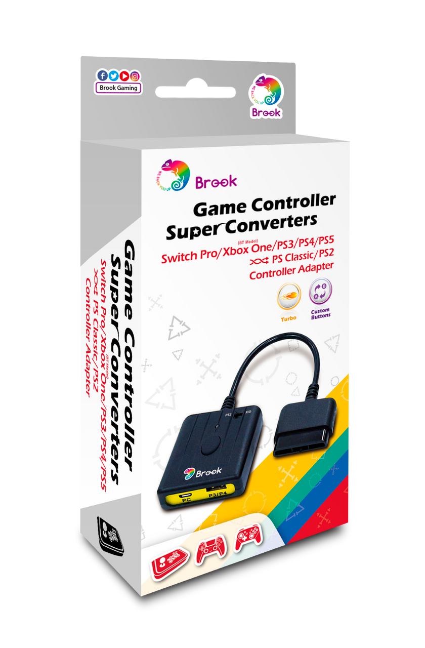 Brook Switch / Xbox One / PS3 / PS4 / PS5 to PS2 Game Controller Super